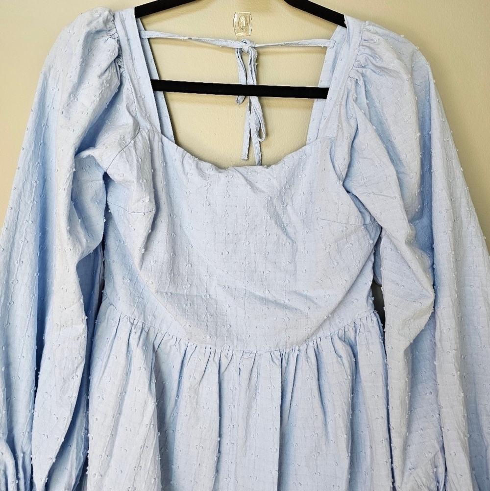 Girl & The Sun Kelsia Mini Dress in Light Blue, Size Small NWOT - Picture 10 of 10